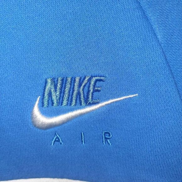 Nike Men's Air Splicing Colorblock Large Logo Fleece Round Neck Crew Sweatshirt - Picture 2 of 4